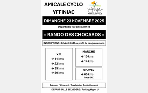 Dimanche 23 novembre 2025 - Randonnée des Chocards à Yffiniac