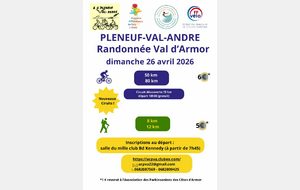 Dimanche 26 avril 2026 - Randonnée de PLENEUF VAL ANDRE