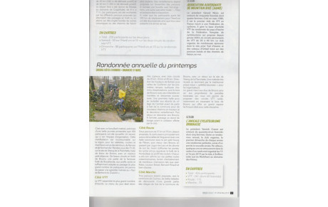 Article "Revue Cyclotourisme" Mai 2019