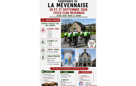 Samedi 26 et Dimanche 27 Septembre 2026 - Randonnée St-Méen-Le-Grand